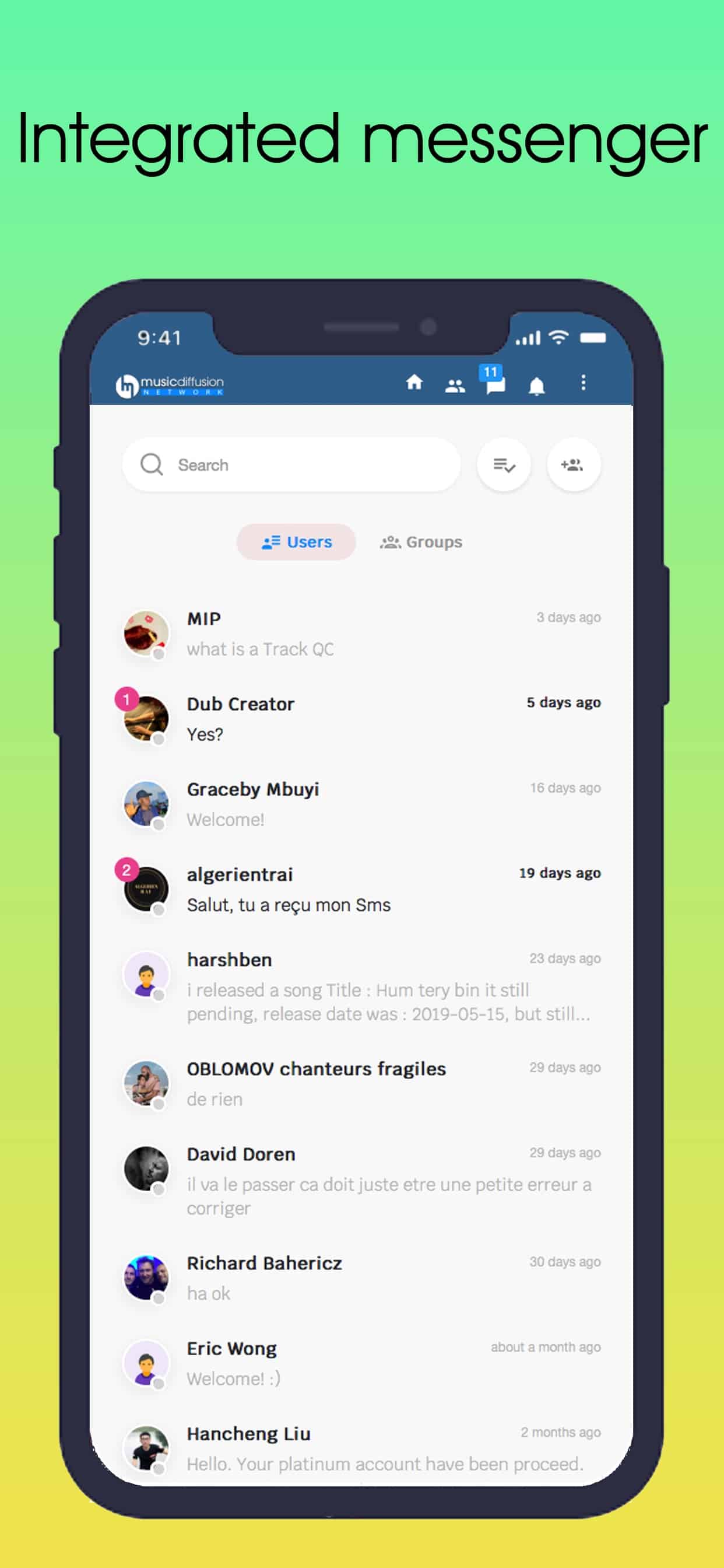 MusicDiffusion Network Screenshot