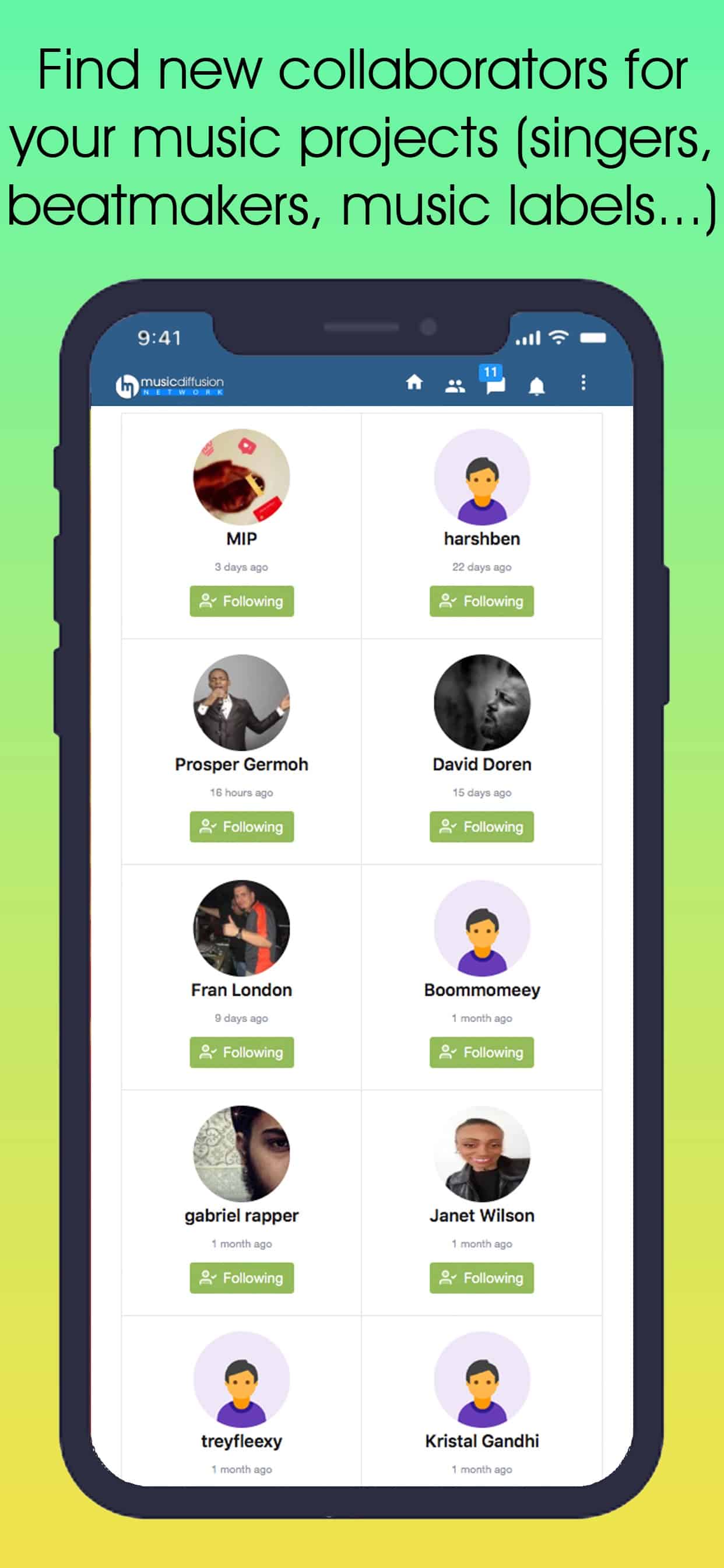 MusicDiffusion Network Screenshot